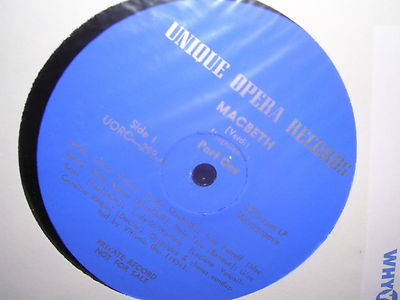 MacBeth (Verdi) (Highlights)  UORC-299 Unique Opera Records