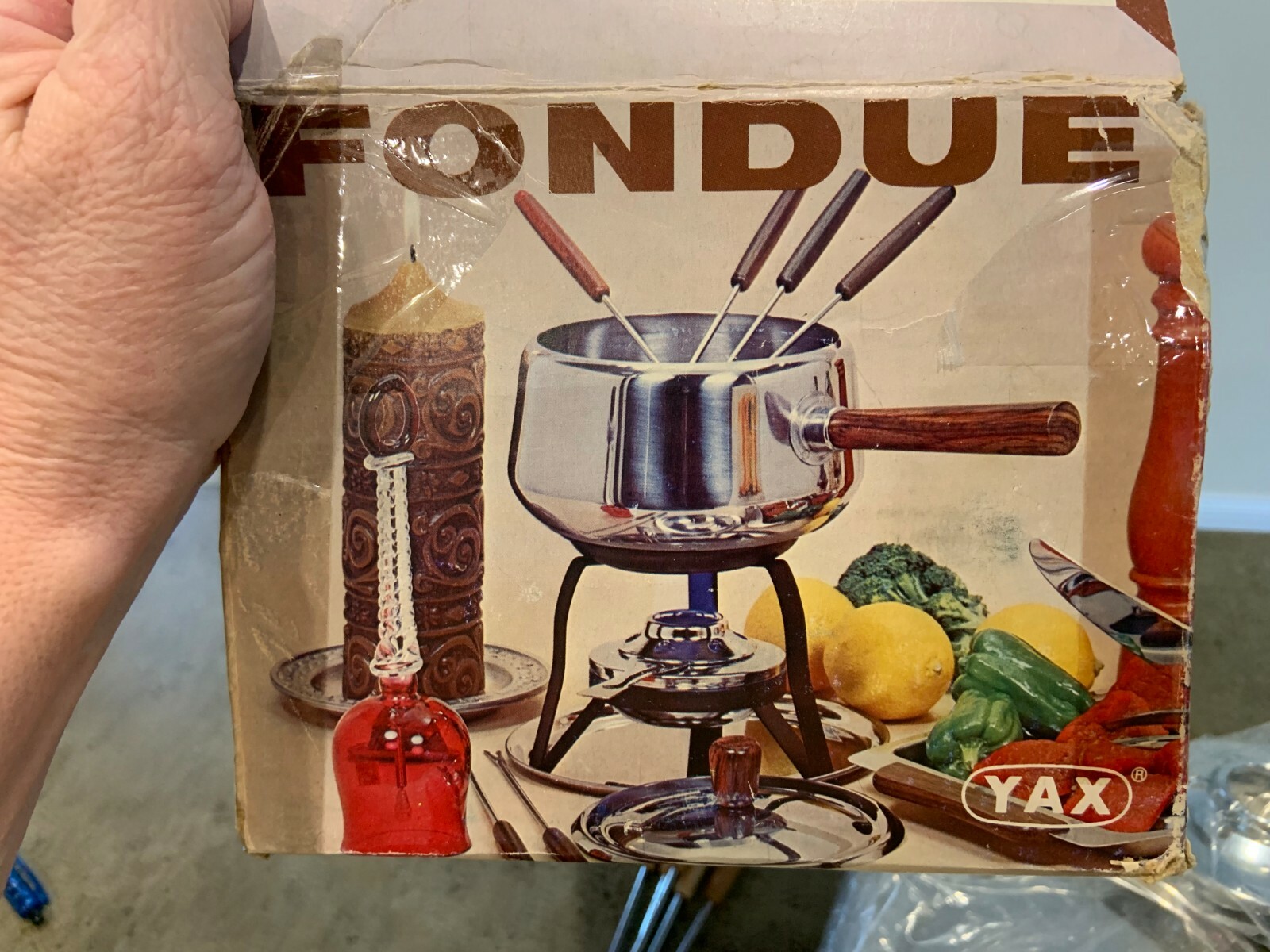 Vintage Yax Japan Stainless Fondue Pot 1970s 5 Vintage Sticks Come With It