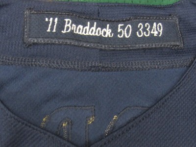 ZACH BRADDOCK 2011 Milwaukee Brewers game used baseball jersey 48 MLB Majestic