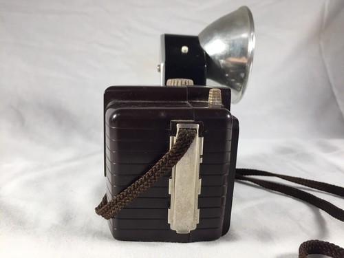 Vintage Kodak Brownie Holiday Flash Film Camera + Kadalite Midget Flash Holder