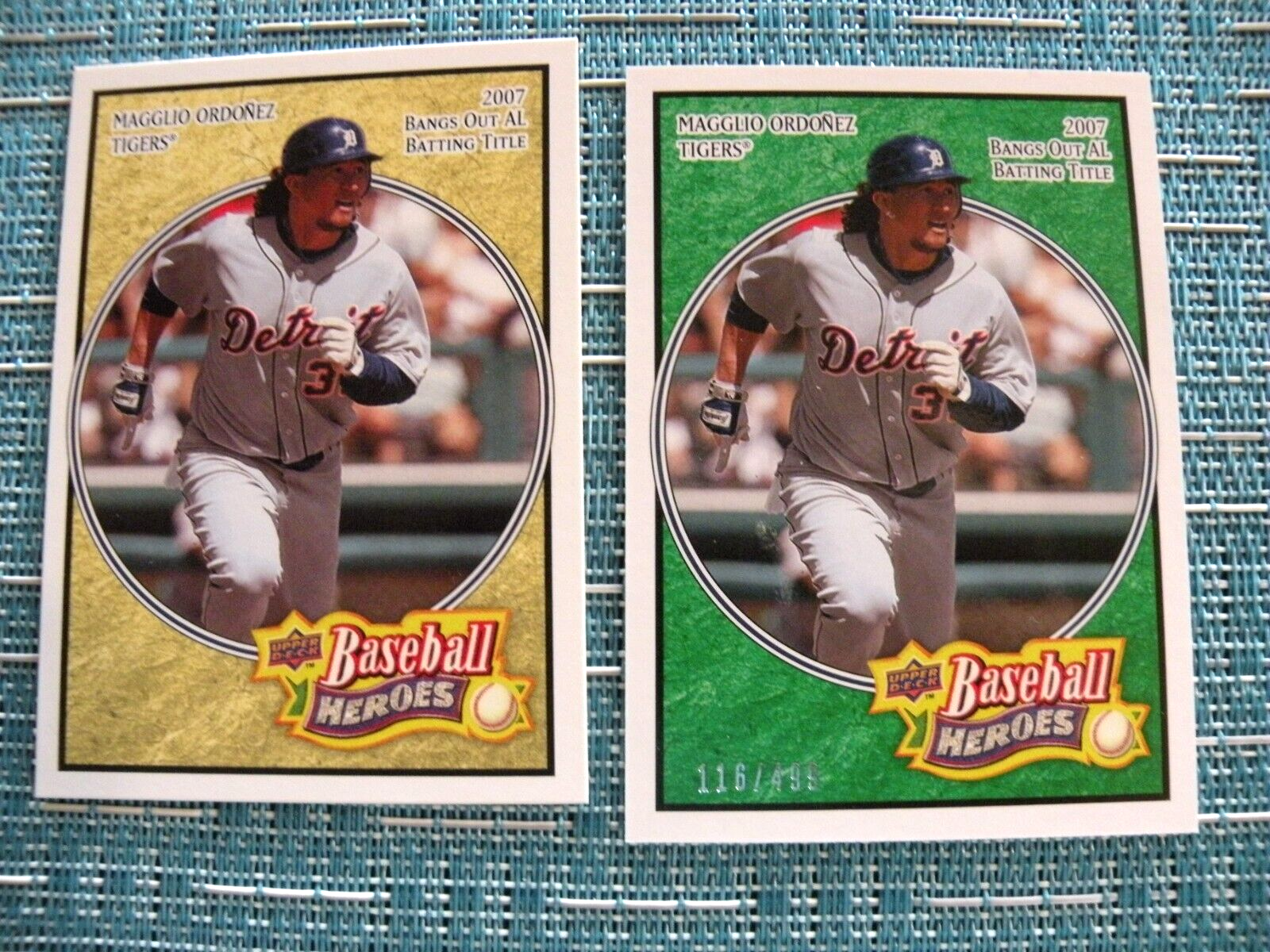 2008 UD Baseball Heroes Reg. & Parallel card /499 Magglio