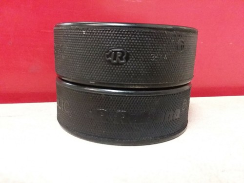 Vintage Rubena Official Hockey Pucks Made In Czechoslovakia Lot of 2