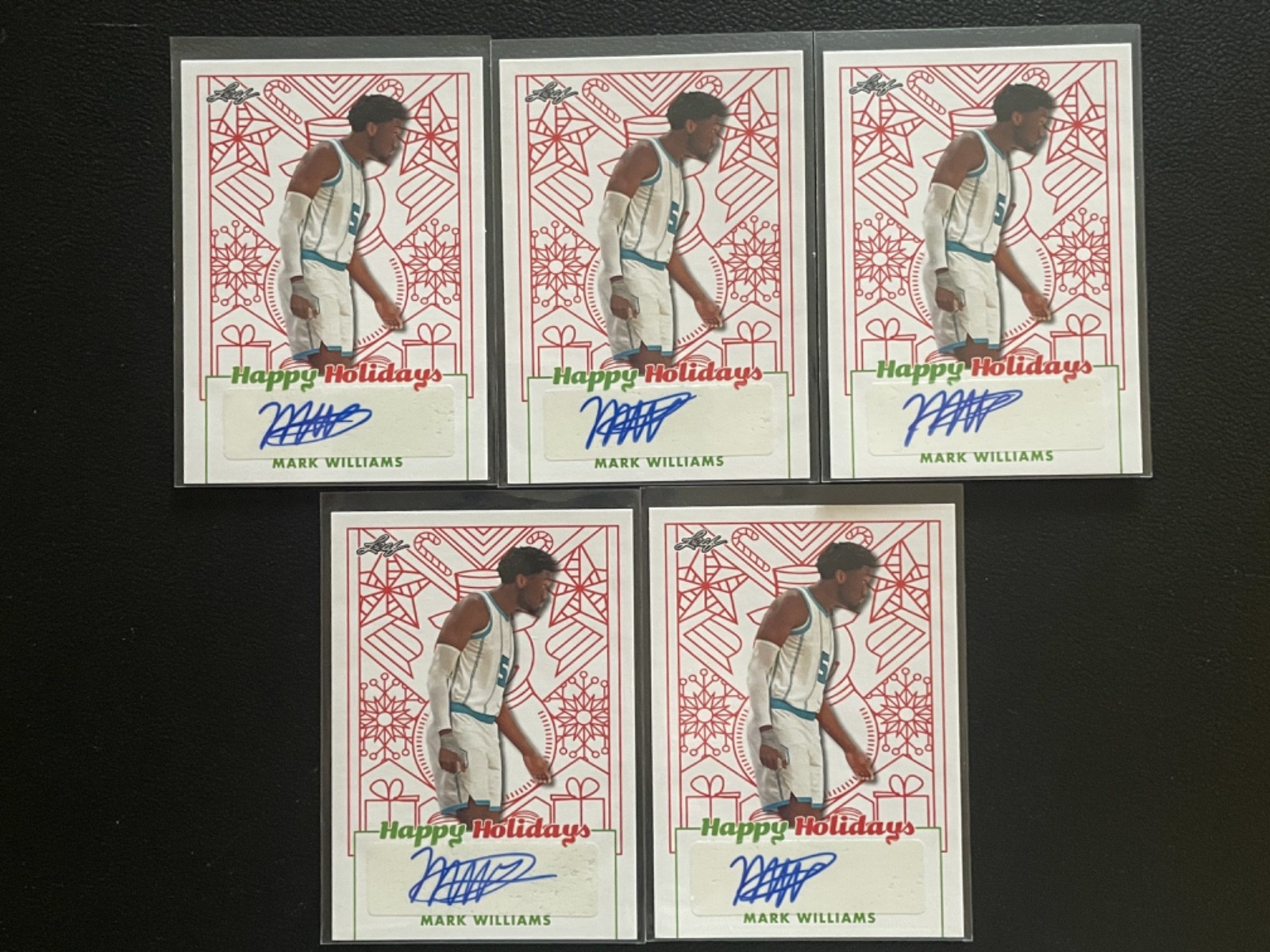 2023 Leaf Happy Holidays Mark Williams Auto Autograph RC Rookie Lot Of 5