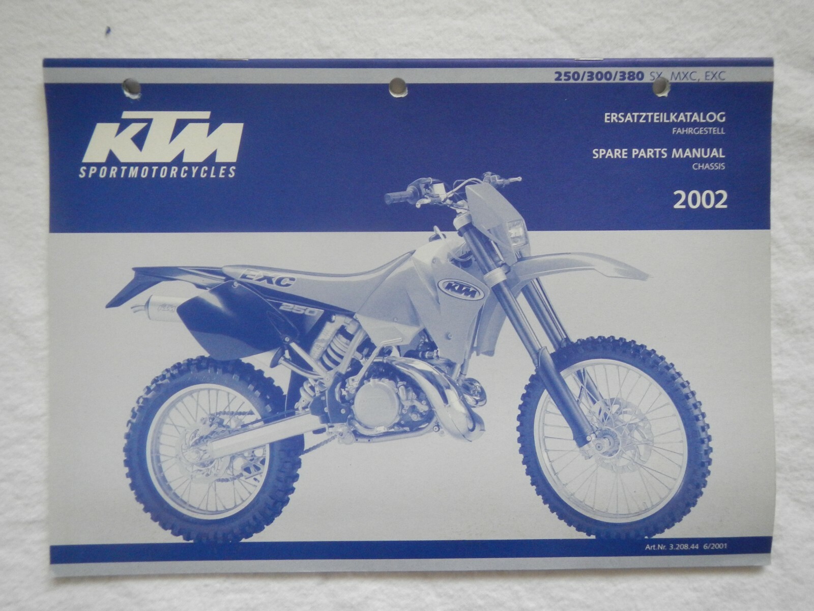 2002 KTM Spare Parts Manual Chassis 250 300 380 SX MXC EXC Eng...