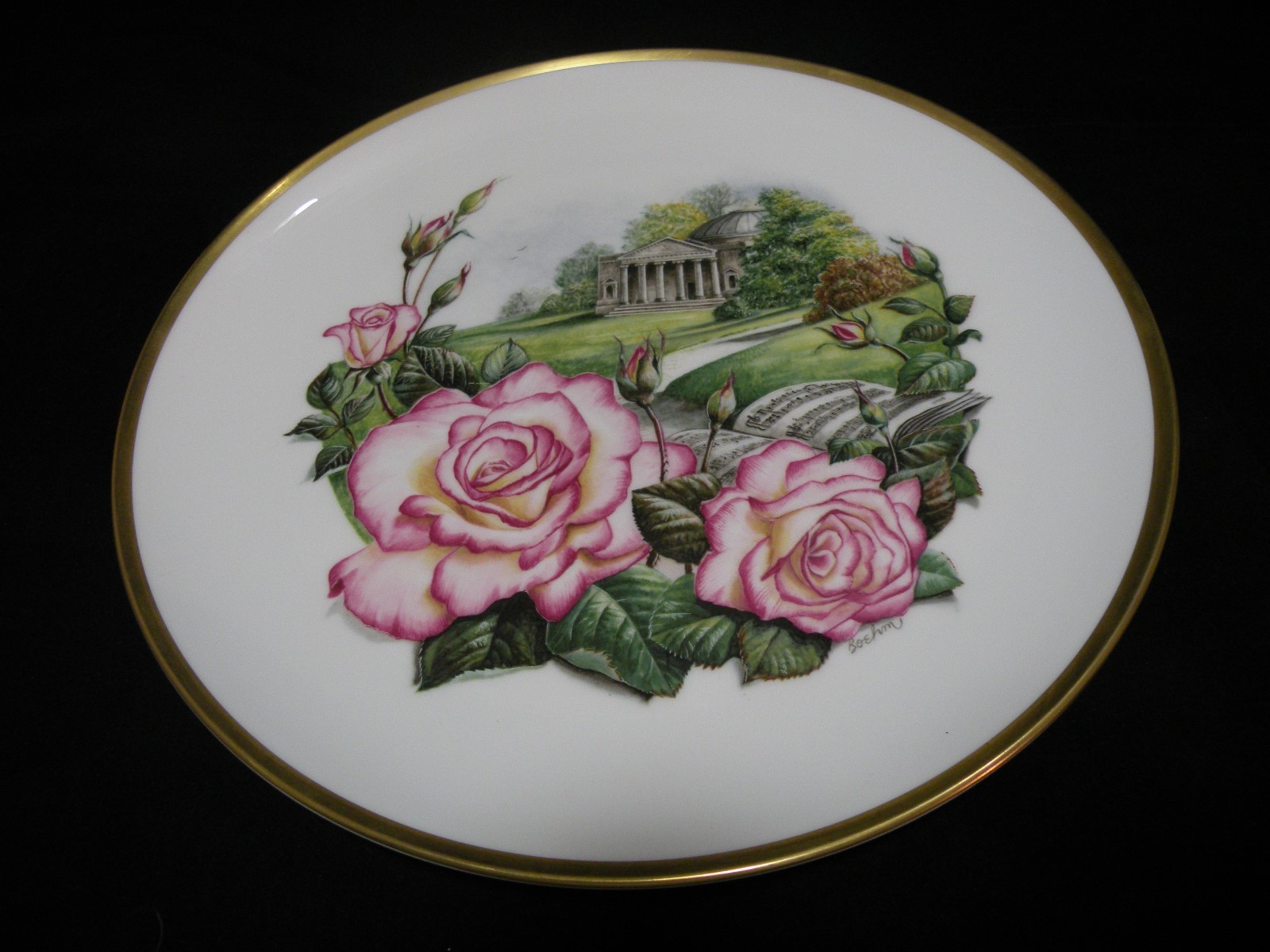 Boehm Collector Plate Handel Tribute Royal National Rose Society Malvern England