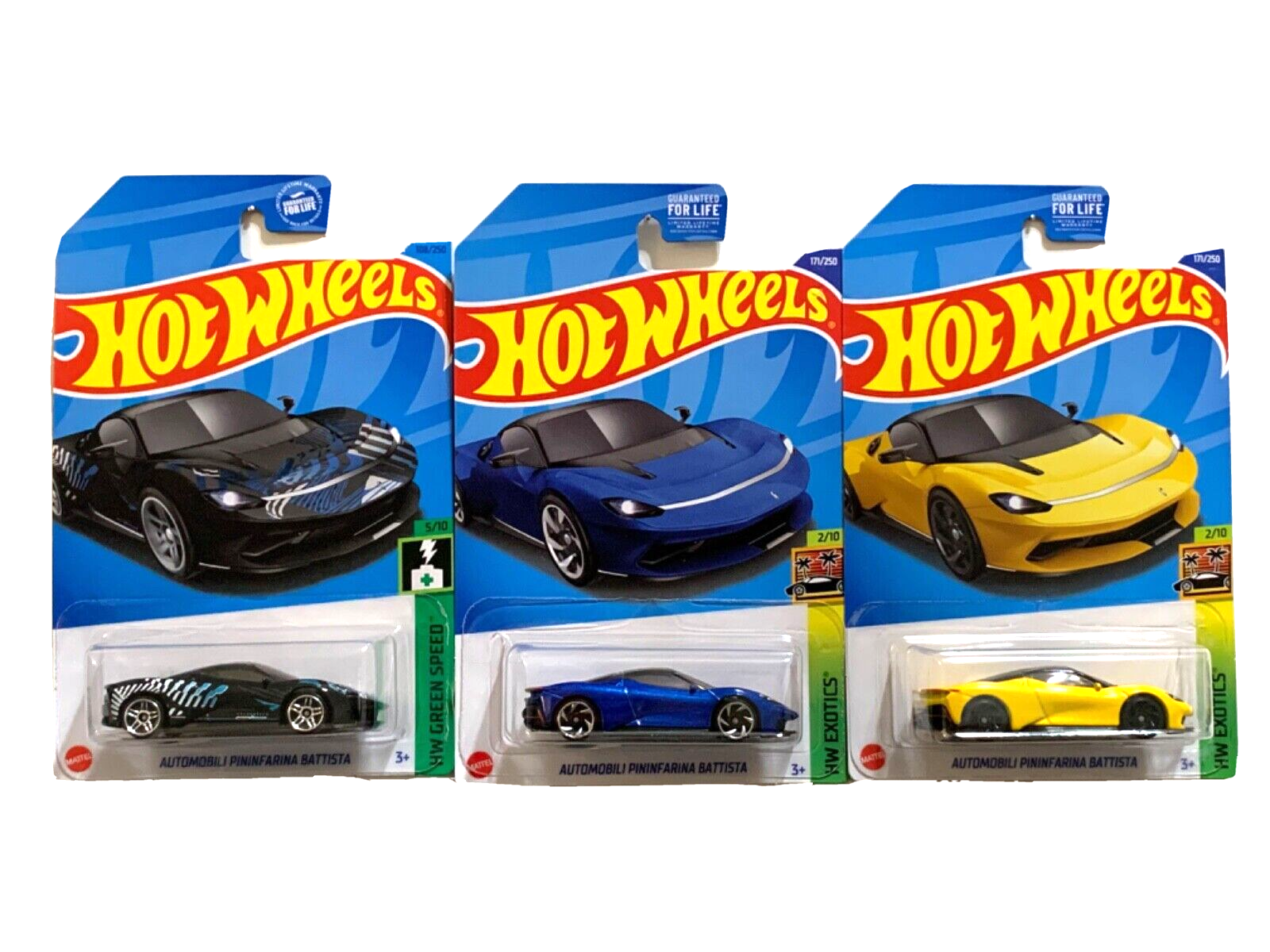 2023-22 Hot Wheels AUTOMOBILI PININFARINA BATTISTA Lot of 3