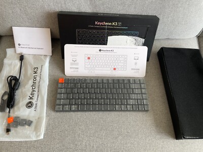 Keychron K3 Ultra-Slim V2 RGB Backlit Wireless K3B3 - Brown Switch 84 Keys