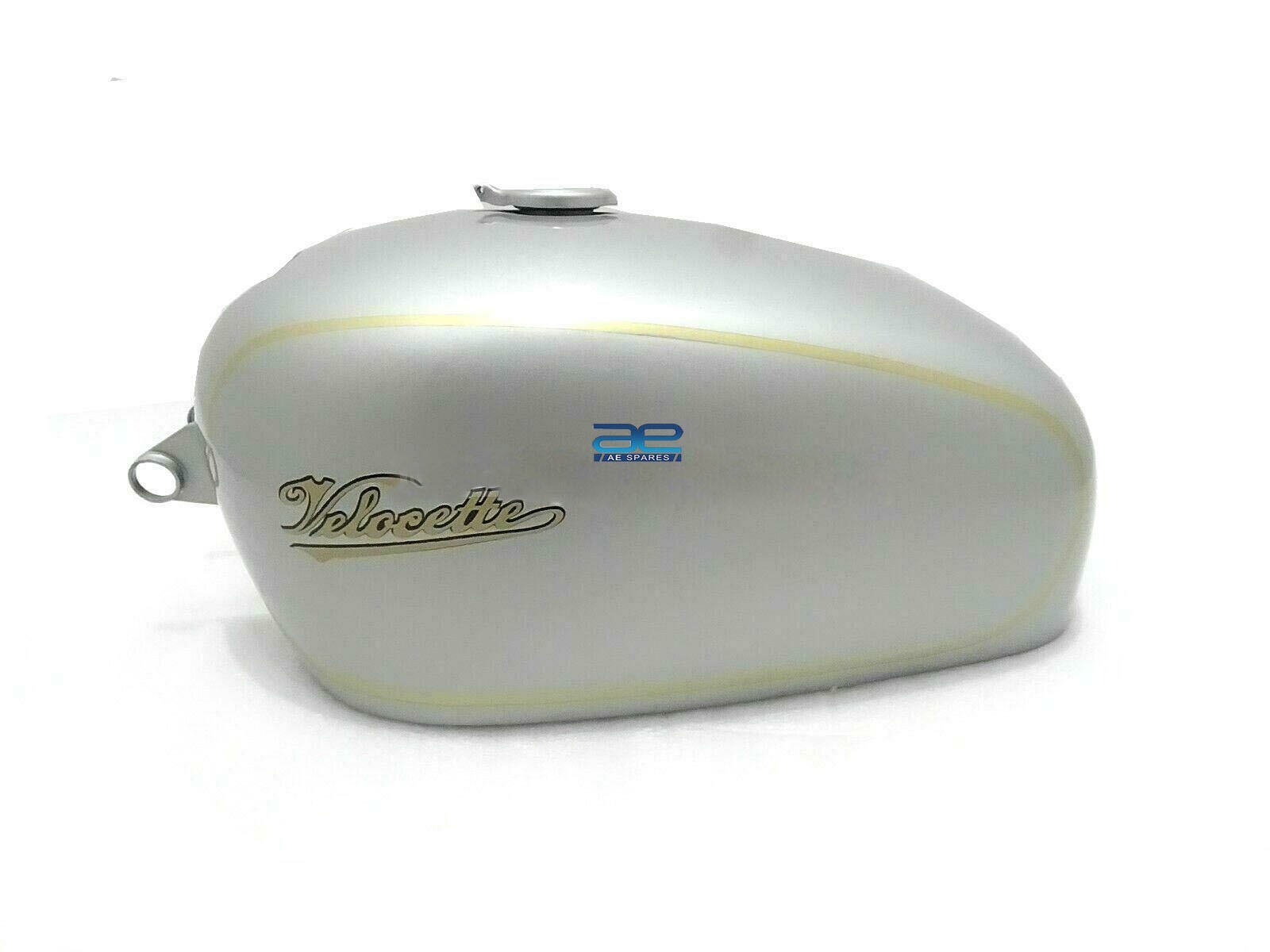 Petrol Fuel Tank Silver Painted With Golden Lining for Velocette Thruxton 