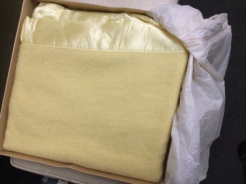 Vintage 100% Wool Baby Blanket St. Mary's RARE 42 x 60 Original Box NOS