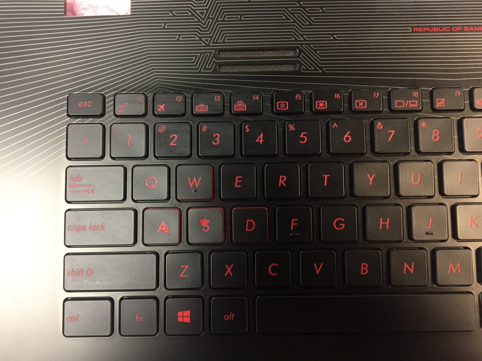 ASUS ROG GL752VW Series Top Case, includes backlit Keyboard,  cables, & Trackpad