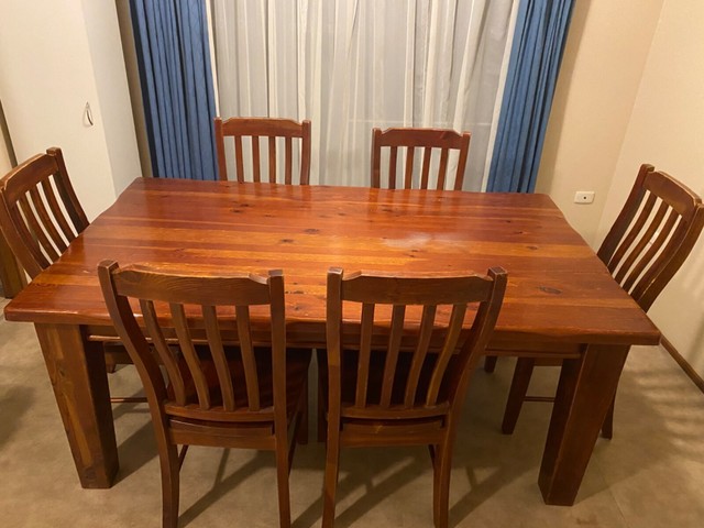 Timber Dining Table 6 Seater with 6 additional chairs | Dining Tables