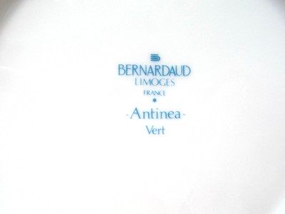 BERNARDAUD ANTINEA VERT BREAD AND BUTTER PLATE