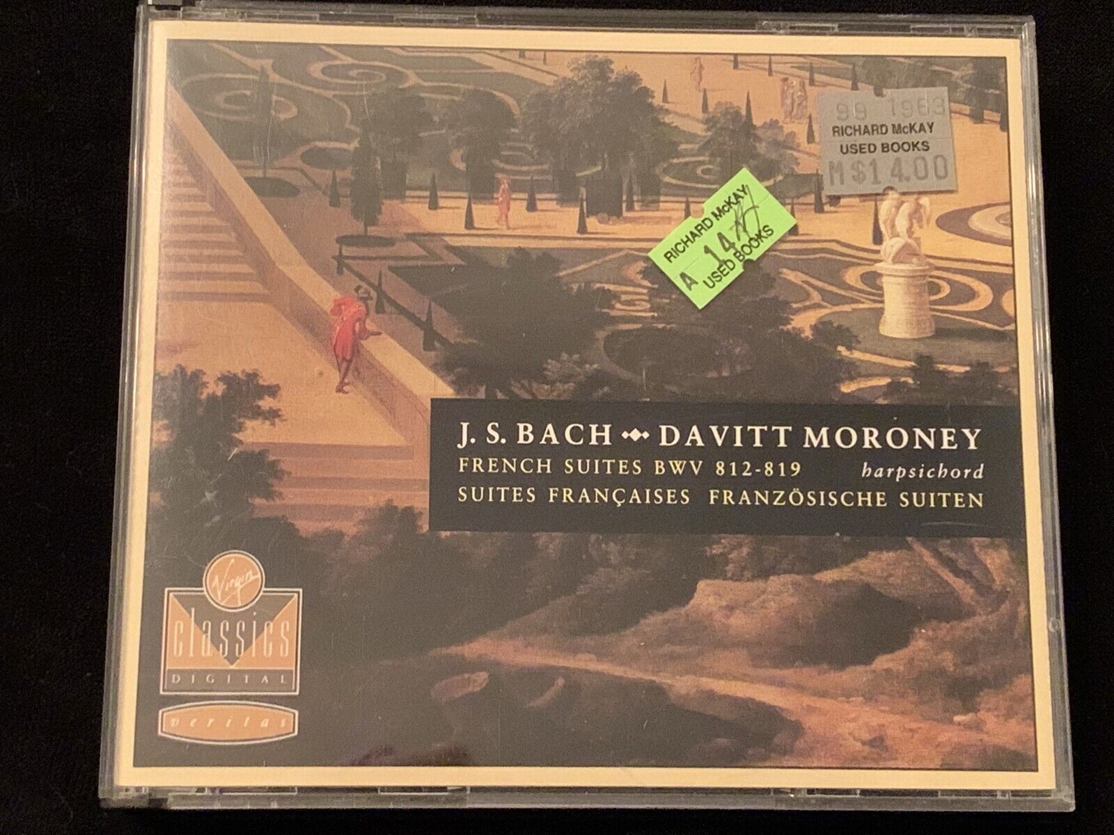 J S Bach, Davitt Moroney – French Suites BWV 812-819, 1991 Germany Virgin – VCD 7 91201-2 J S Bach, Davitt Moroney – French Suites BWV 812-819, 1991 Germany Virgin – VCD 7 91201-2