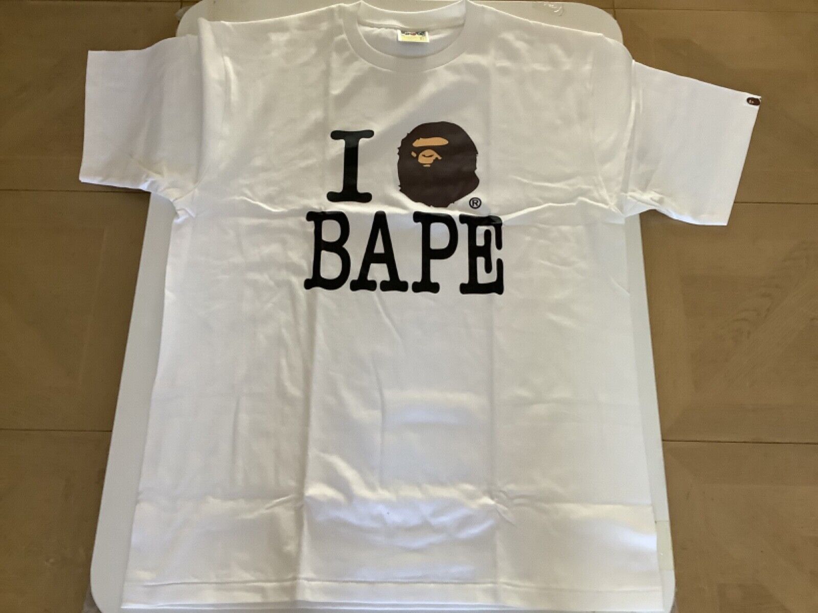 Authentic a bathing ape bape I love bape tee t shirt white Authentic a bathing ape bape I love bape tee t shirt white