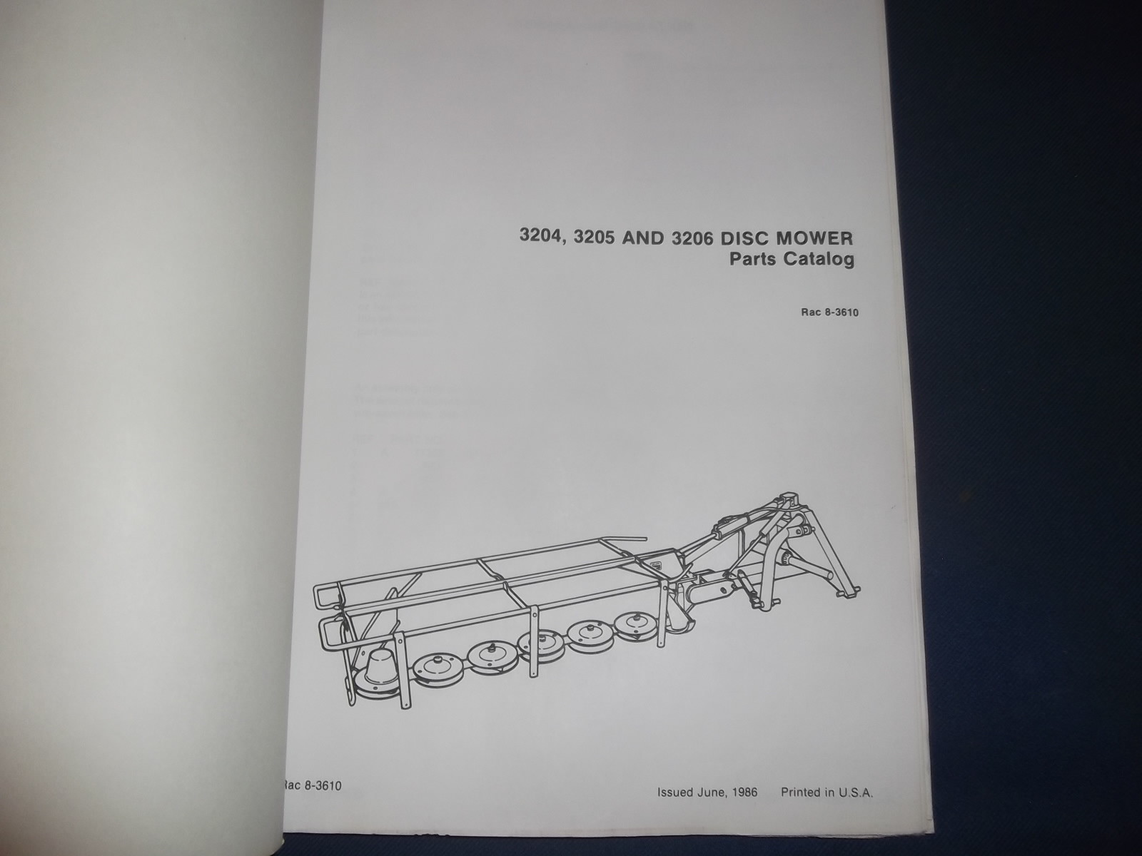 CASE 3204 3205 3206 DISC MOWER PARTS MANUAL BOOK CATALOG