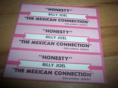 3 Billy Joel Honesty / Mexican Connection Jukebox Title Strips