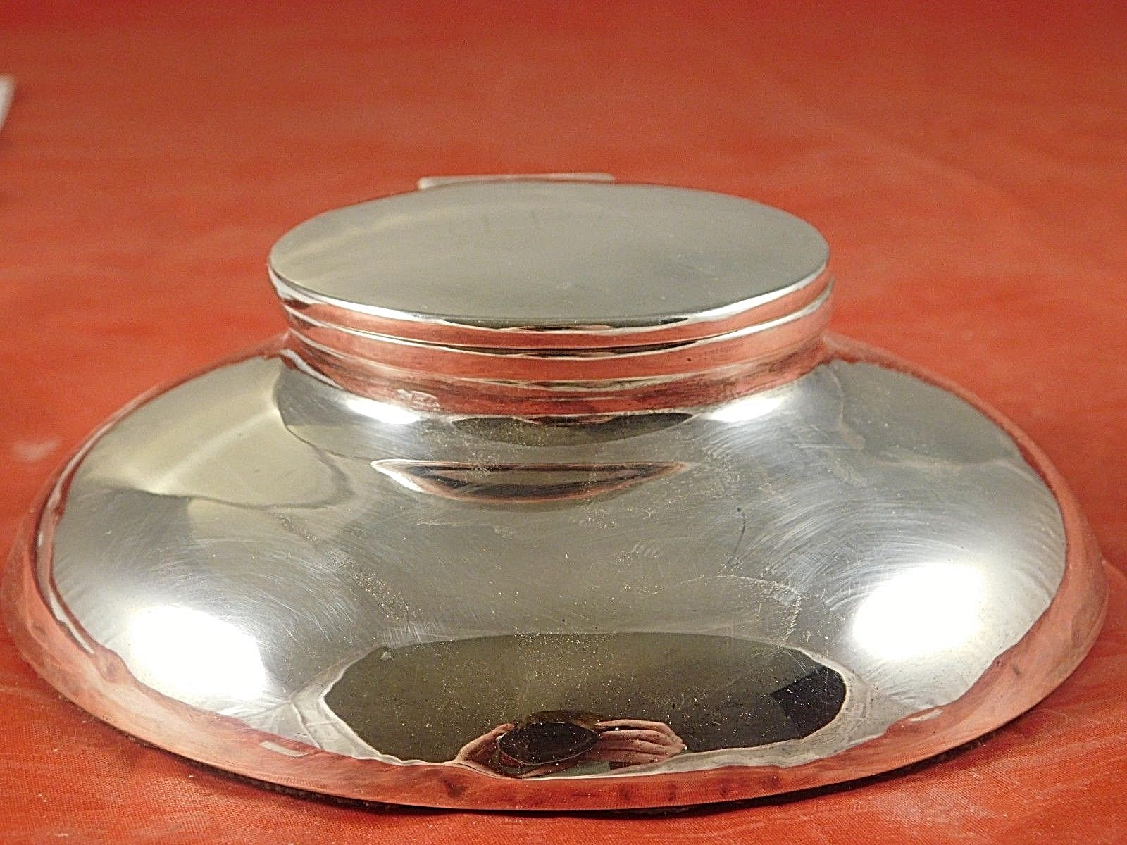ANTIQUE STERLING SILVER INKWELL ENGLISH HALLMARKS