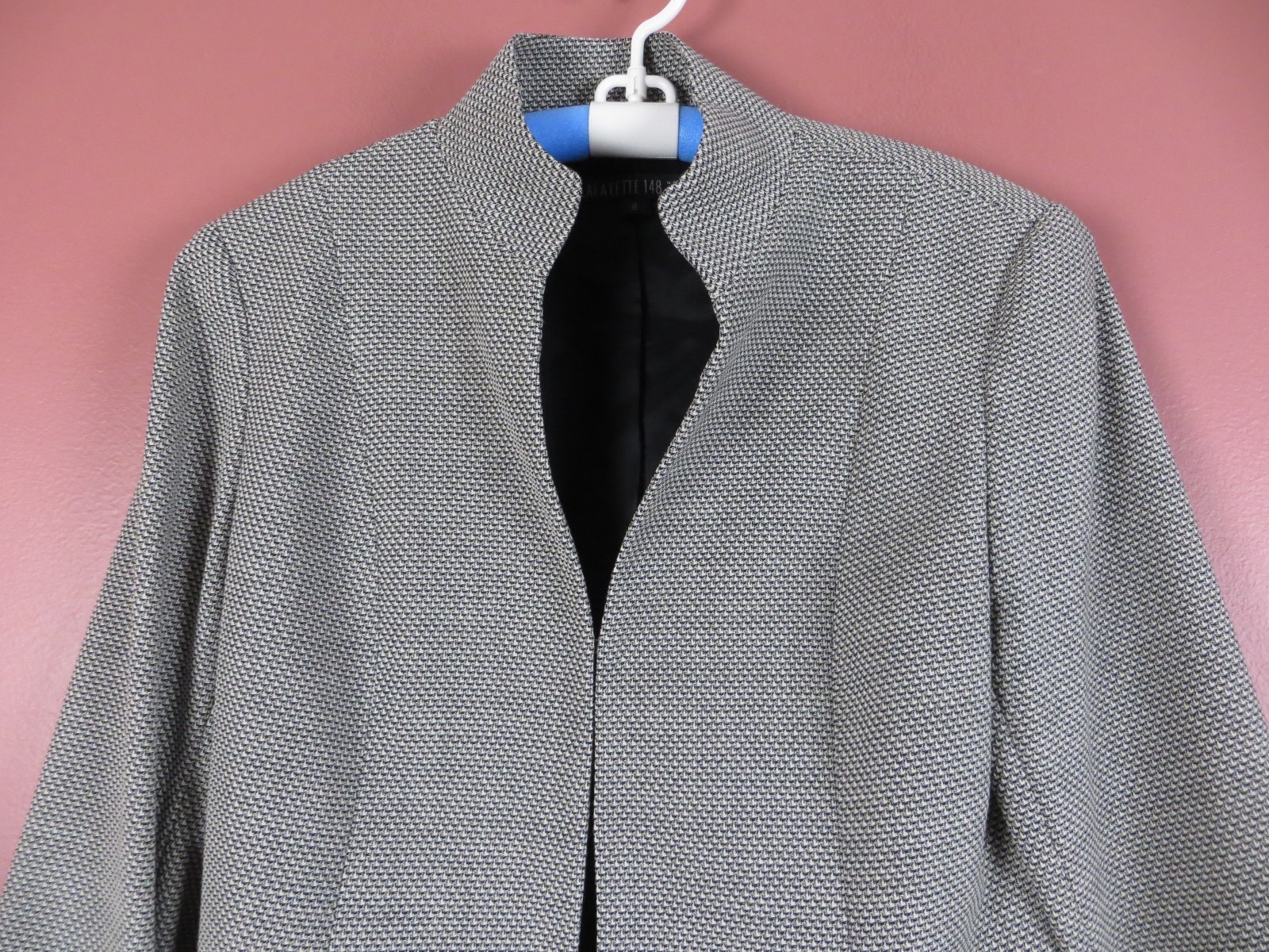 CJ0668- LAFAYETTE 148 NY Womens 99% Virgin Wool Long Sleeve Jacket Geo Sz 8