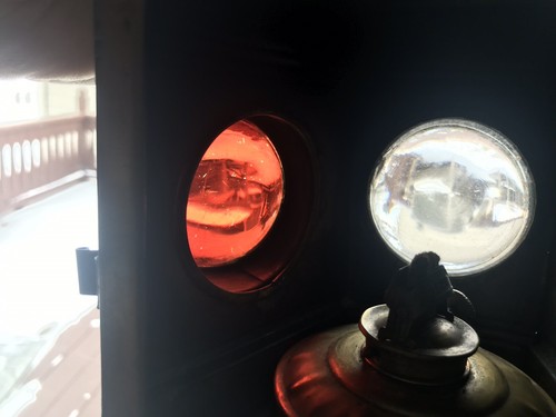 Antique Maritime Brass Three Light Signal Lantern Dietz Burner