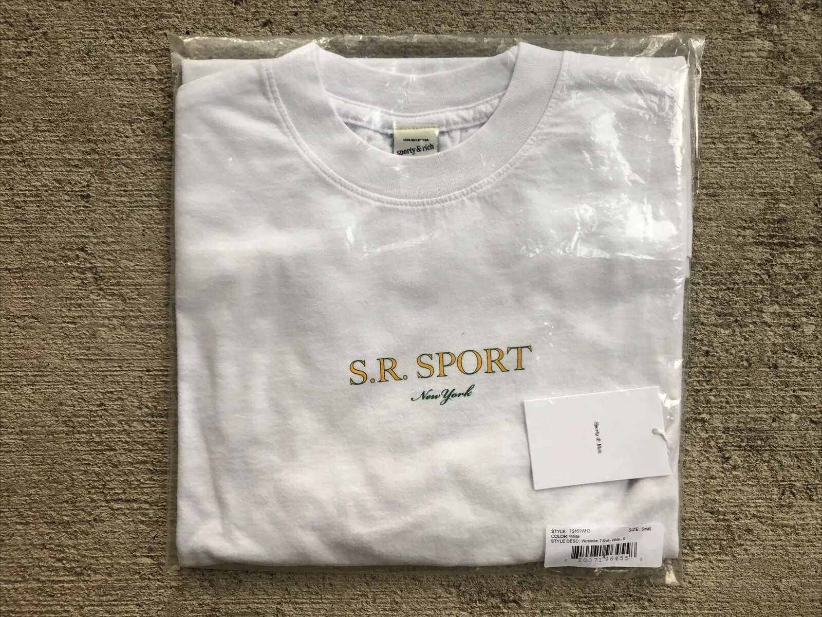 ★Sporty & Rich★ Wimbledon Short Sleeve T-Shirt White TS931 NEW Sporty & Rich Wimbledon T Shirt SMALL White Short Sleeve