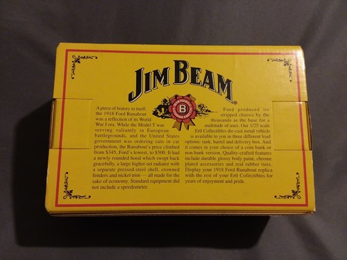 Ertl collectibles Die-cast 1918 Ford Runabout Jim Beam Barreltruck Bank 1.25