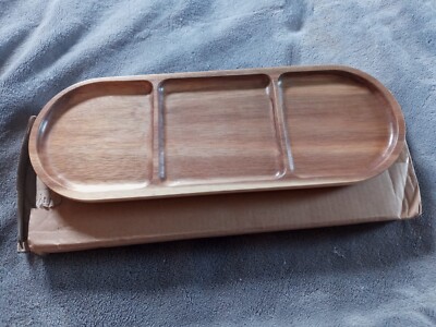Billion Trading Firms 3 Compartment 11.5'' Wooden Tray