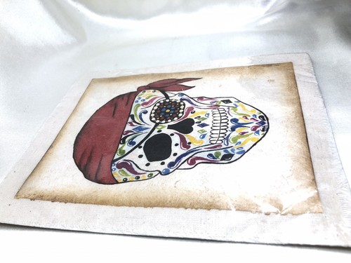 Sugar Skull Pirate Painting On Amate Bark Paper