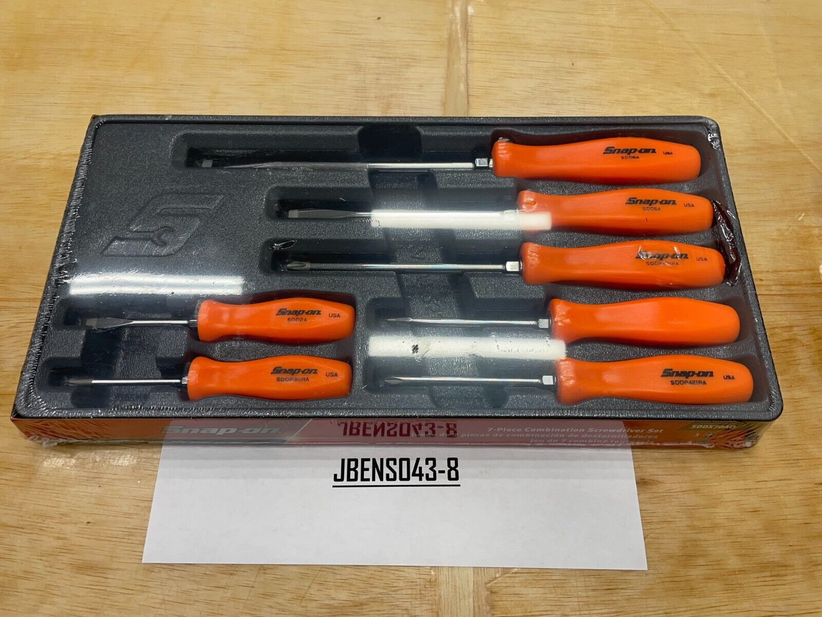 Snap-on Tools USA 7pc Orange Hard Grip Combination Snap-on Tools USA 7pc Orange Hard Grip Combination