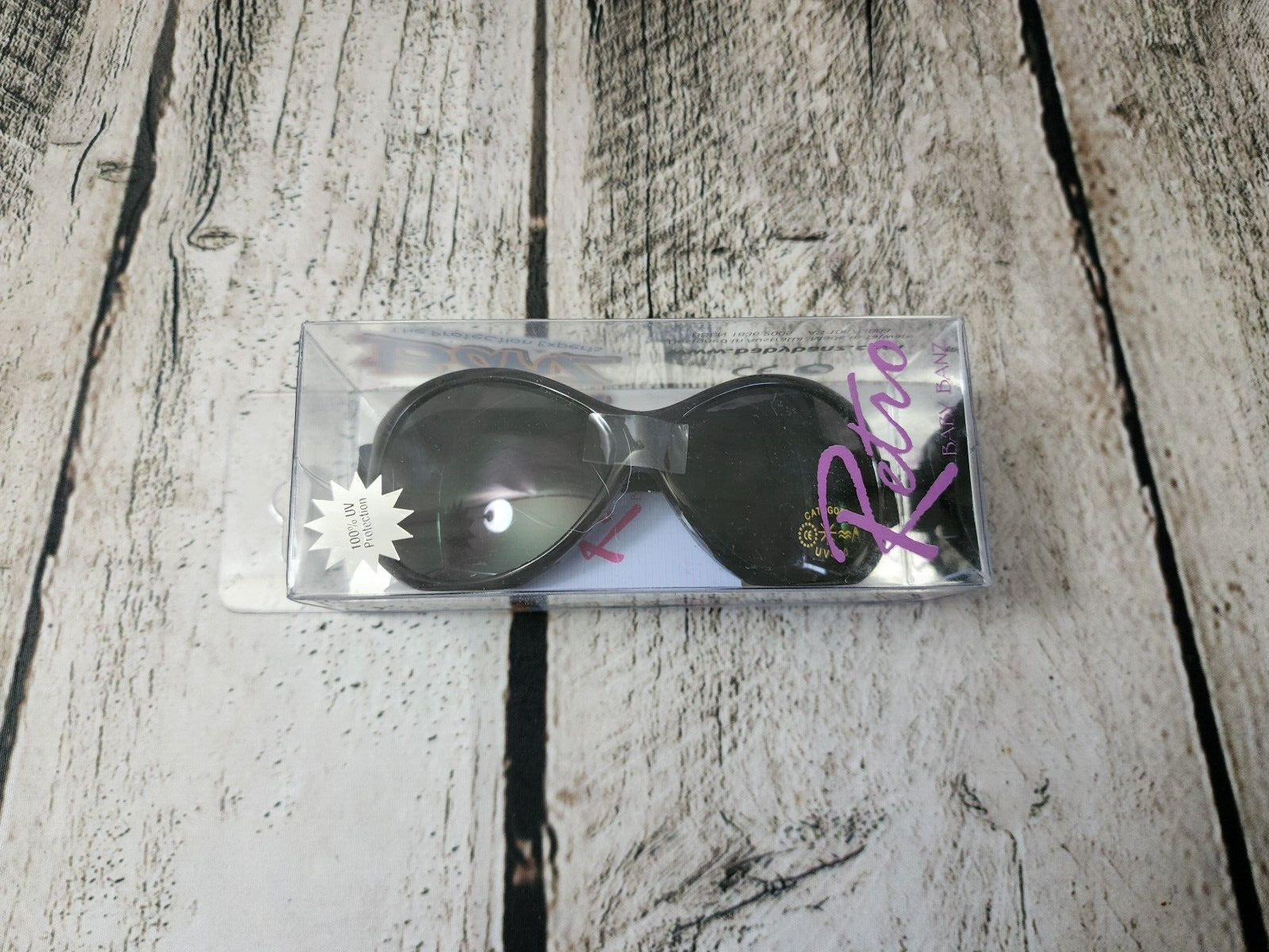 Baby Banz Retro Banz | Oval | Black | NEW | 100% UV Protection