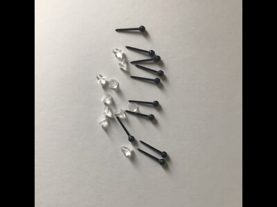 Hypo Allergenic Plastic Nose Ear Studs, Retainer,0.8 mm new 10 Pack Allergy Free