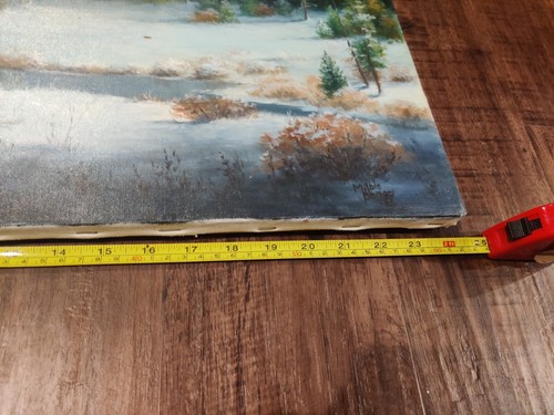 Unknown Title Rare Original On Canvas Signed Milbie Benge Mountain Painting 