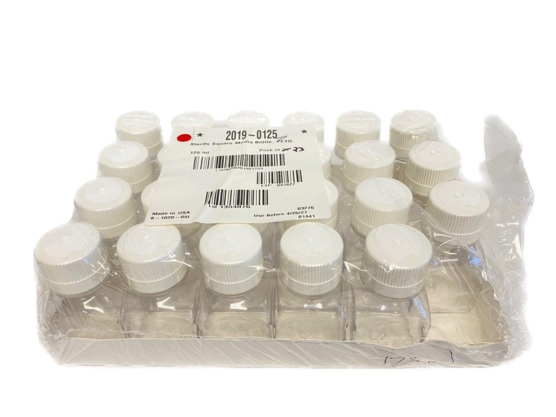 (23 Pc) THERMO NALGENE 125mL Square PETG Graduated Media Storage Bottle 20190125
