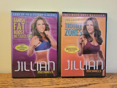 Jillian Michaels DVD'S No More Trouble Zones & Banish Fat Boost Metabolism 