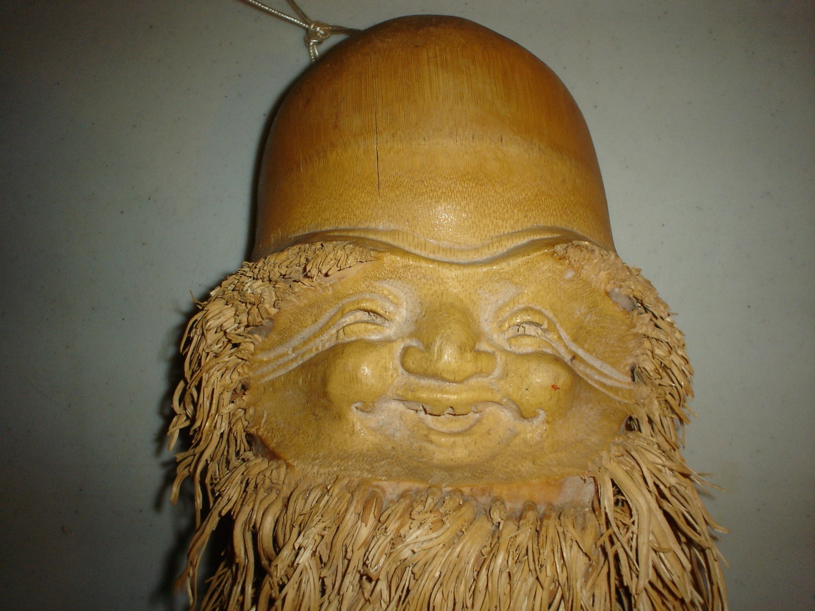 Bamboo Carving Old Man Gnome Elf Wizard Long Beard Folk Art