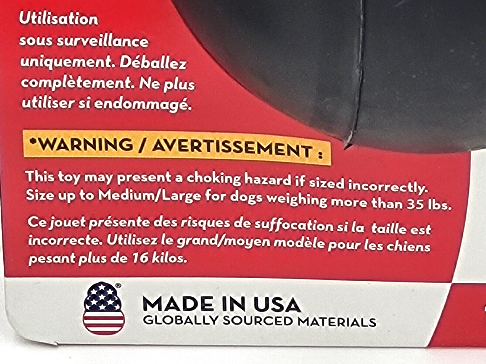 KONG Extreme Ball with Rope Tug LARGE Dog Fetch & Chew Toy