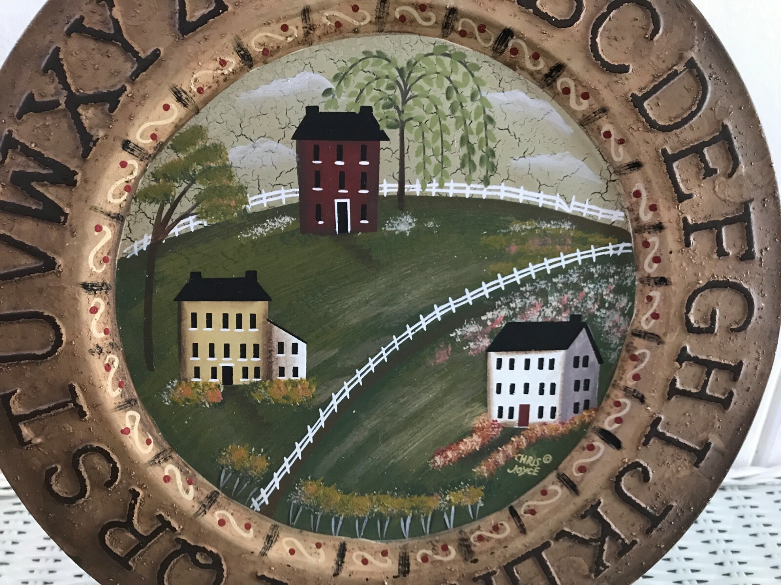 Primitive Style Saltbox Houses Metal Wall Plate