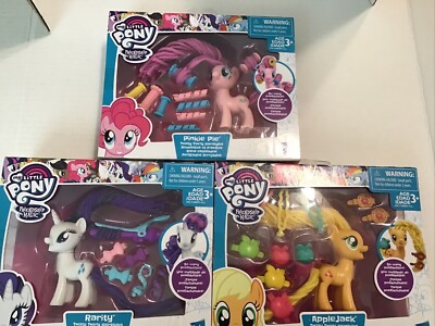 My Little Pony Friendship Is Magic Pinkie Pie /Rarity /Apple Jack   Set Of 3 NEW