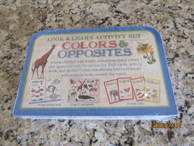 Look & Learn Activity Set-Silver Dolphin-Colors-Opposites-Book-Flash Cards-2016