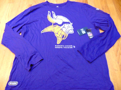NEW ERA AUTHENTIC COMBINE NFL MINNESOTA VIKINGS L/S PERFORMANCE T-SHIRT SIZE 2XL