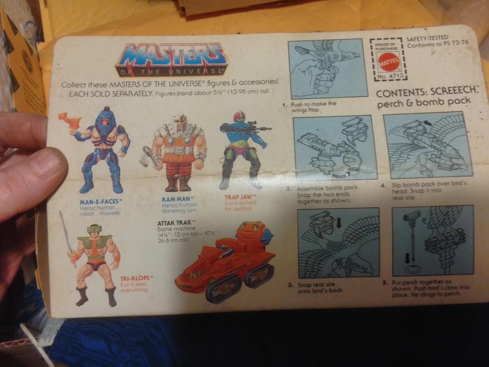 MOTU,Vintage SCREECH,Screech,Masters of the Universe,MISB,MOC,sealed,He Man