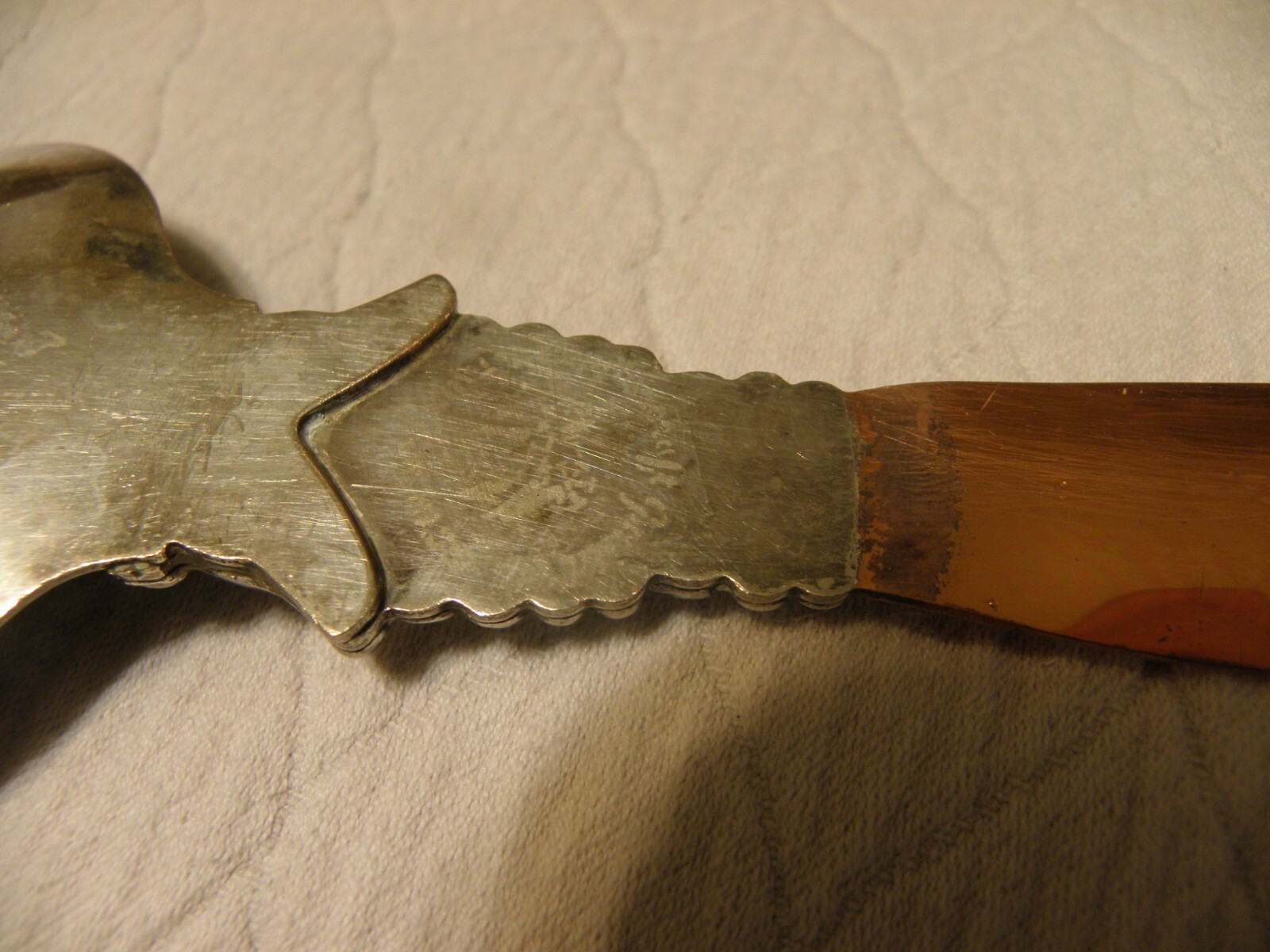 Copper & silver plate salad servers by Coppercraft Guild