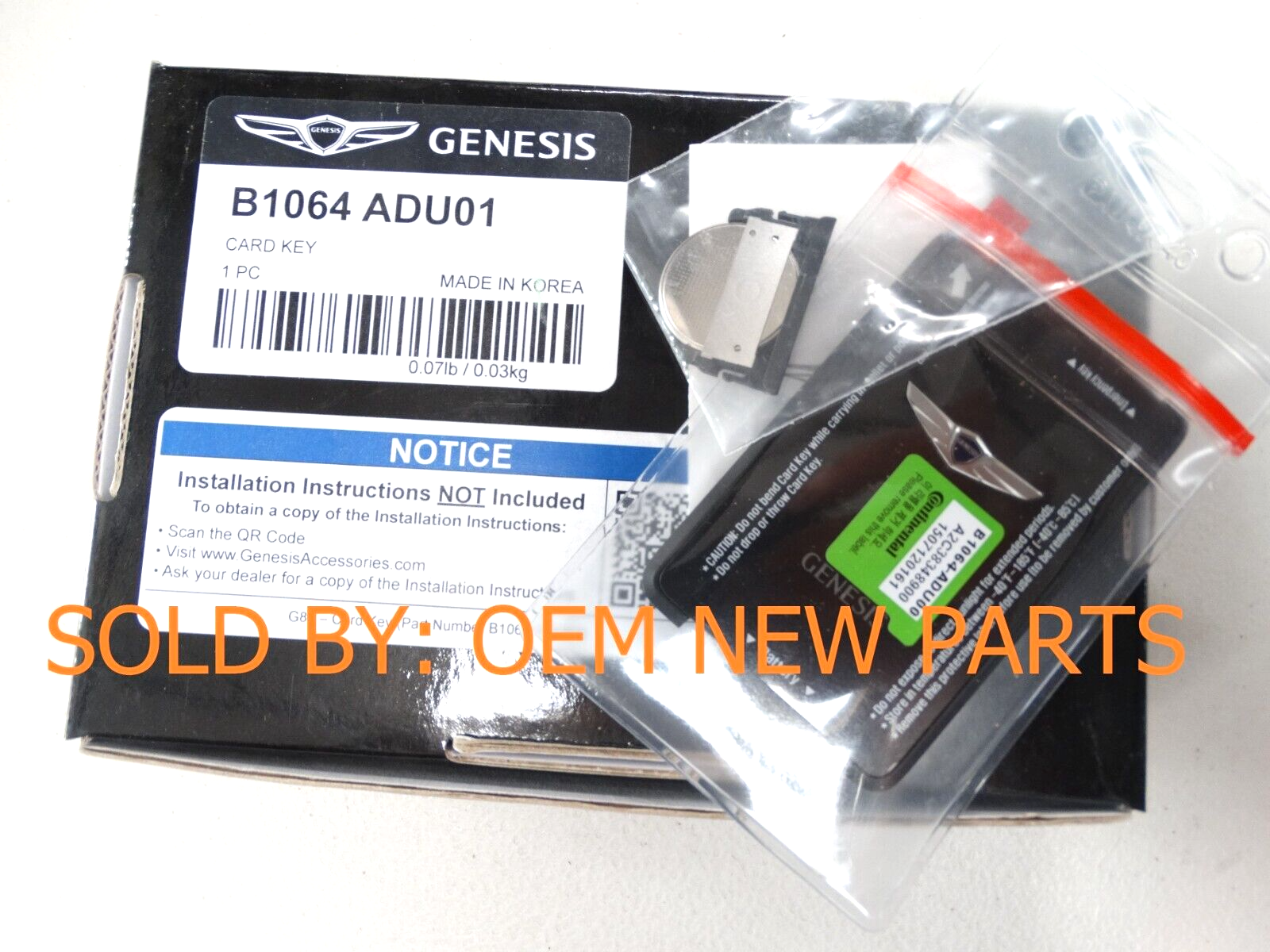 2017-2018 Genesis G80 Wallet Sized Card Key - Genuine OEM