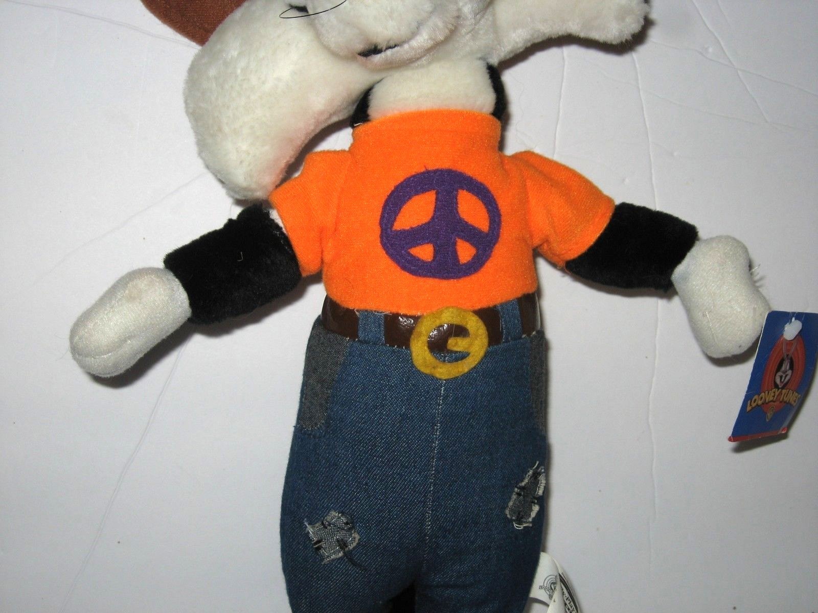 Play By Play Looney Tunes Sylvester the Cat Denim Pants Peace Sign Hat Plush 15