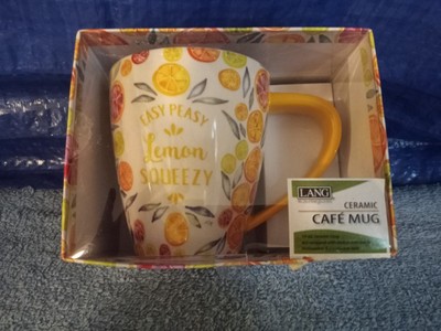 Lang Easy Peasy Lemon Squeezy 17 oz. Ceramic Coffee Cafe Mug NEW