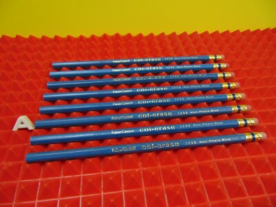8 Pack Faber Castell Col-Erase 1298 Non Photo Blue Pencils Made in USA New