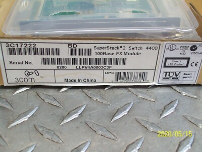 NEW 3COM 3C17222 SUPERSTACK 3 SWITCH 4400 100BASE-FX DOWNLINK MODULE BOARD