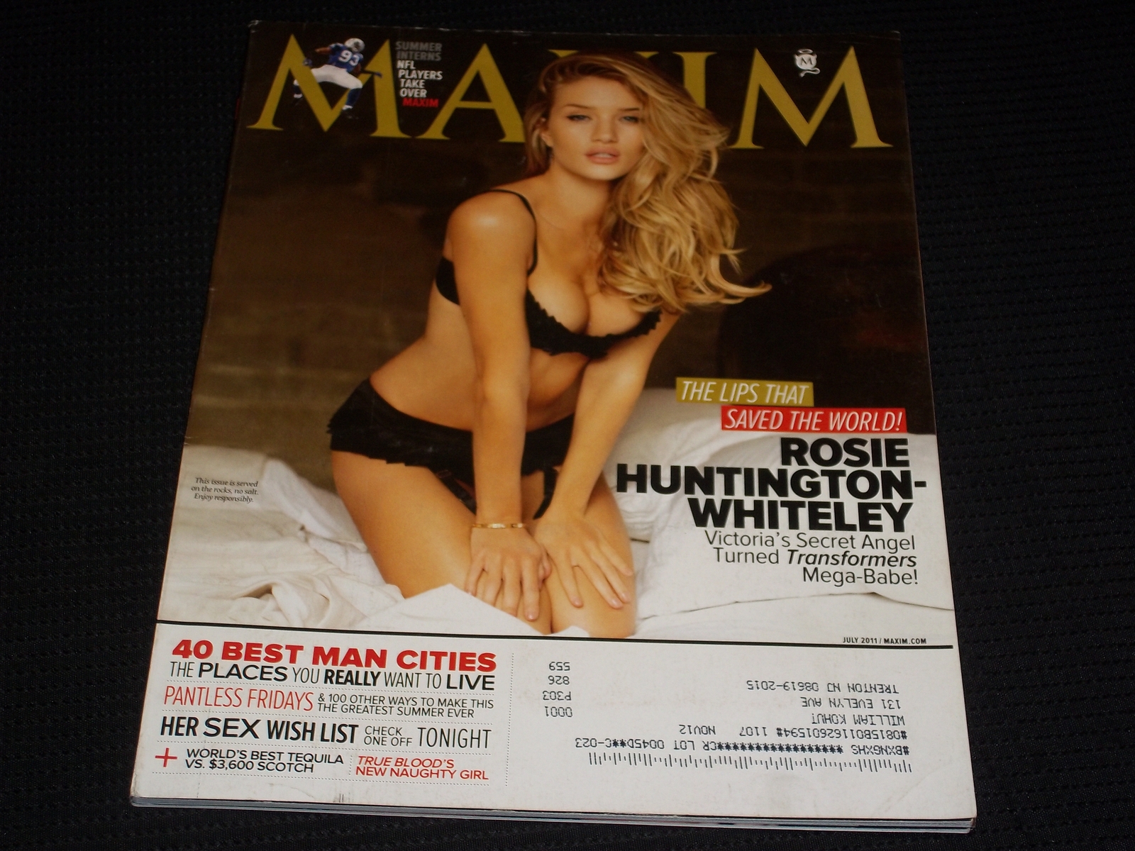 2011 JULY MAXIM MAGAZINE - ROSIE HUNTINGTON-WHITELEY MEN'S