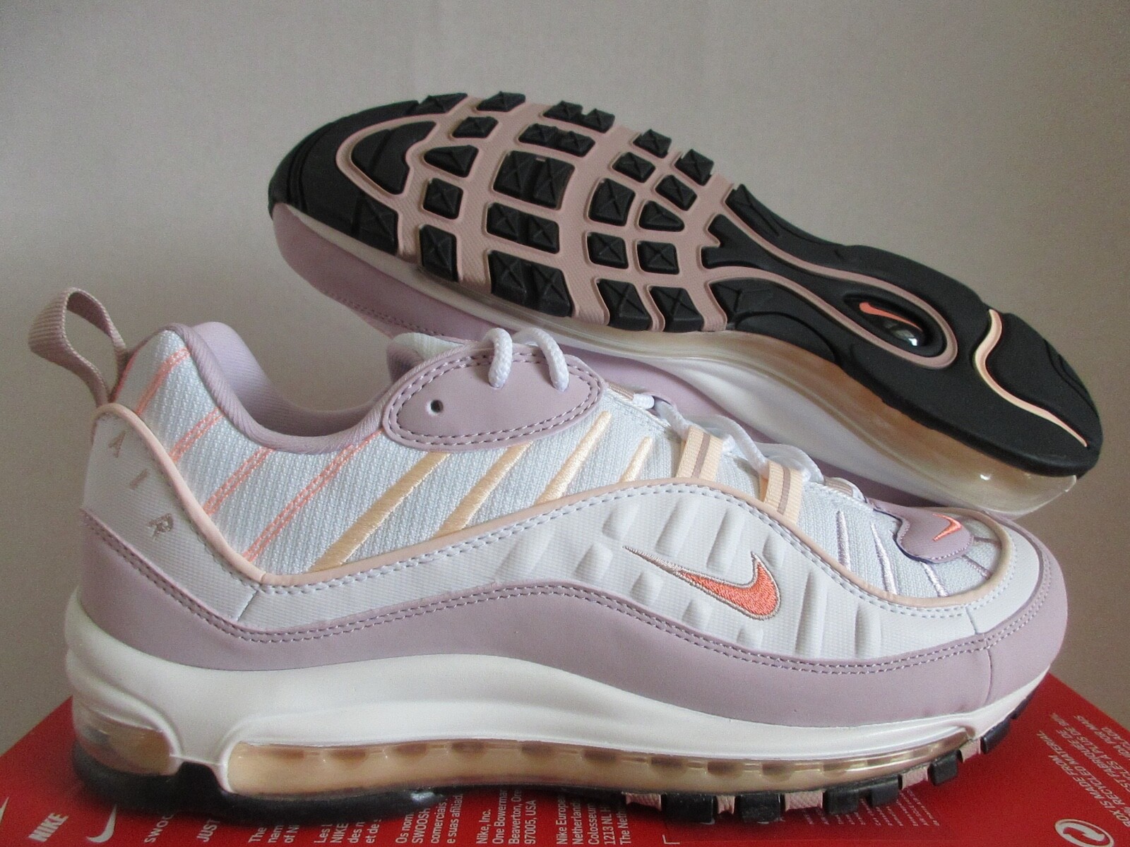 WMNS NIKE AIR MAX 98 WHITE-ATOMIC PINK-CRIMSON TINT SZ 11.5