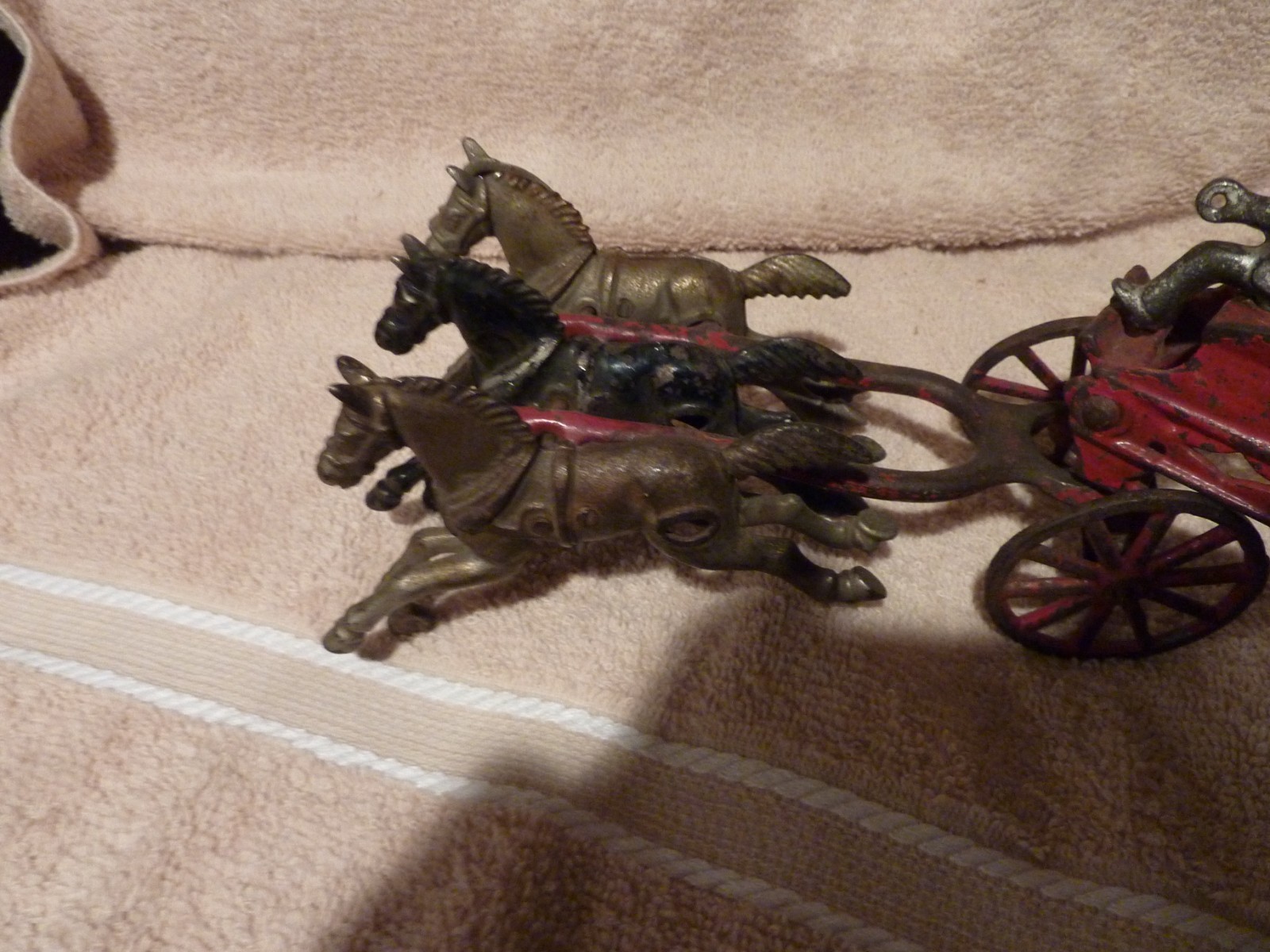 Hubley Small Diamond Horse Drawn Ladder Fire Wagon 1906 3 Horse