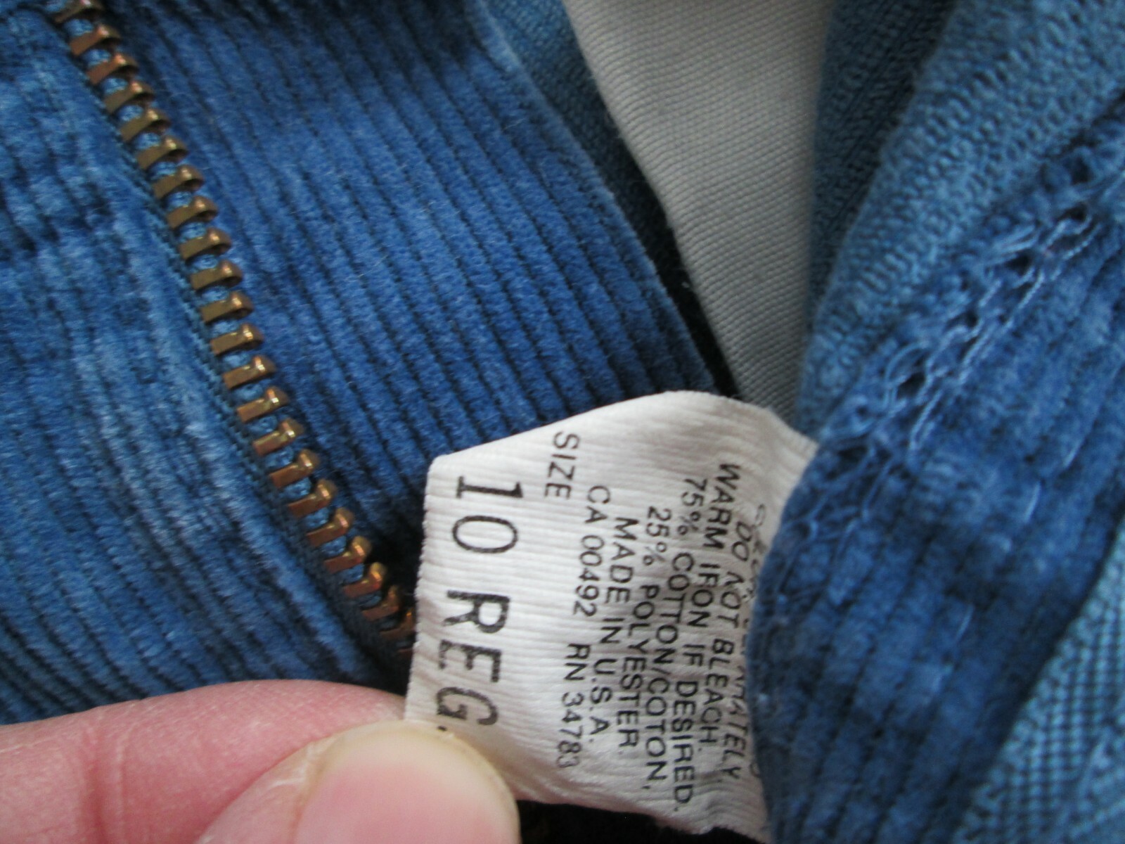 VTG LEE Pants Youth 10 REG 24x25 Blue Corduroy American Workers Union Boys Kids